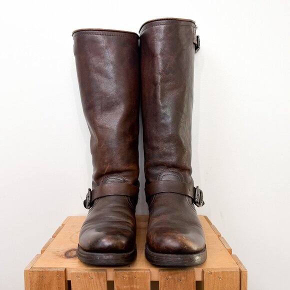 Frye Veronica Slouch Dark Brown Tall Knee High Engineer Boot Women's Size 7.5 - Picture 3 of 7